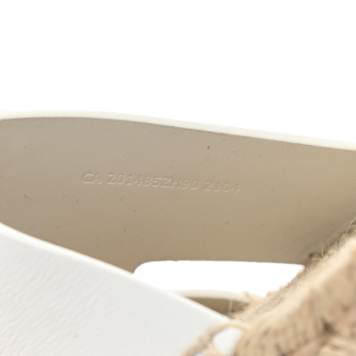 Calfskin Mens Antigua Espadrille Sandals 43 White