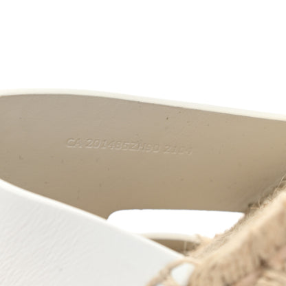 Hermes Calfskin Mens Antigua Espadrille Sandals 43 White 8 of 9