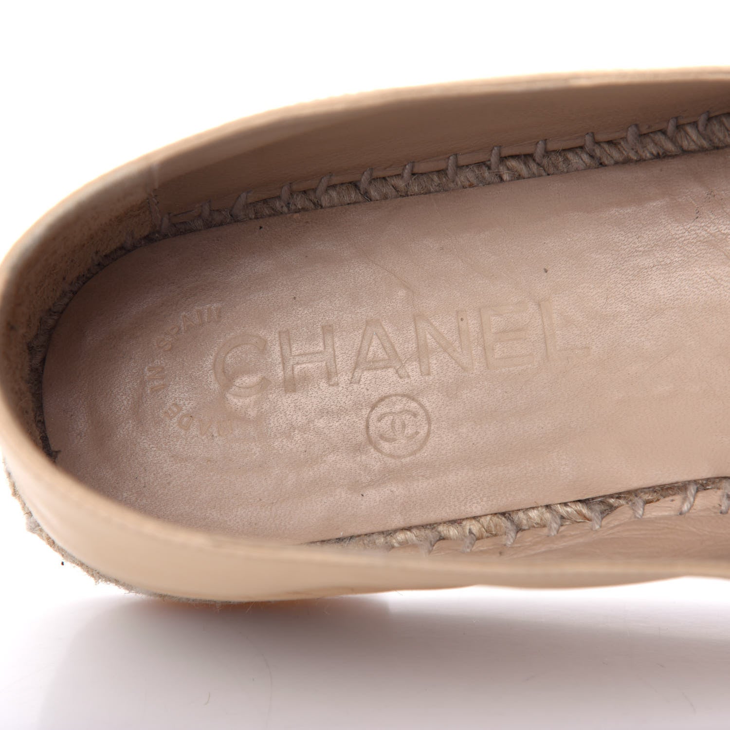 Chanel Lambskin CC Espadrilles 38 Beige Black 8 of 12