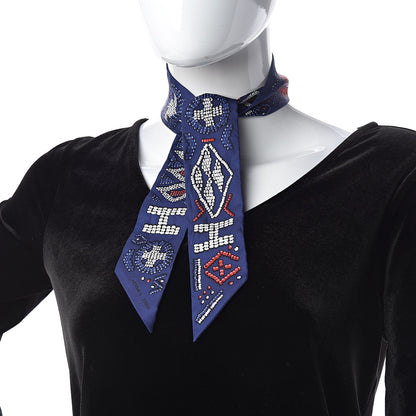Hermes Silk Kelly En Perles Twilly Indigo Corail Encre 2 of 3