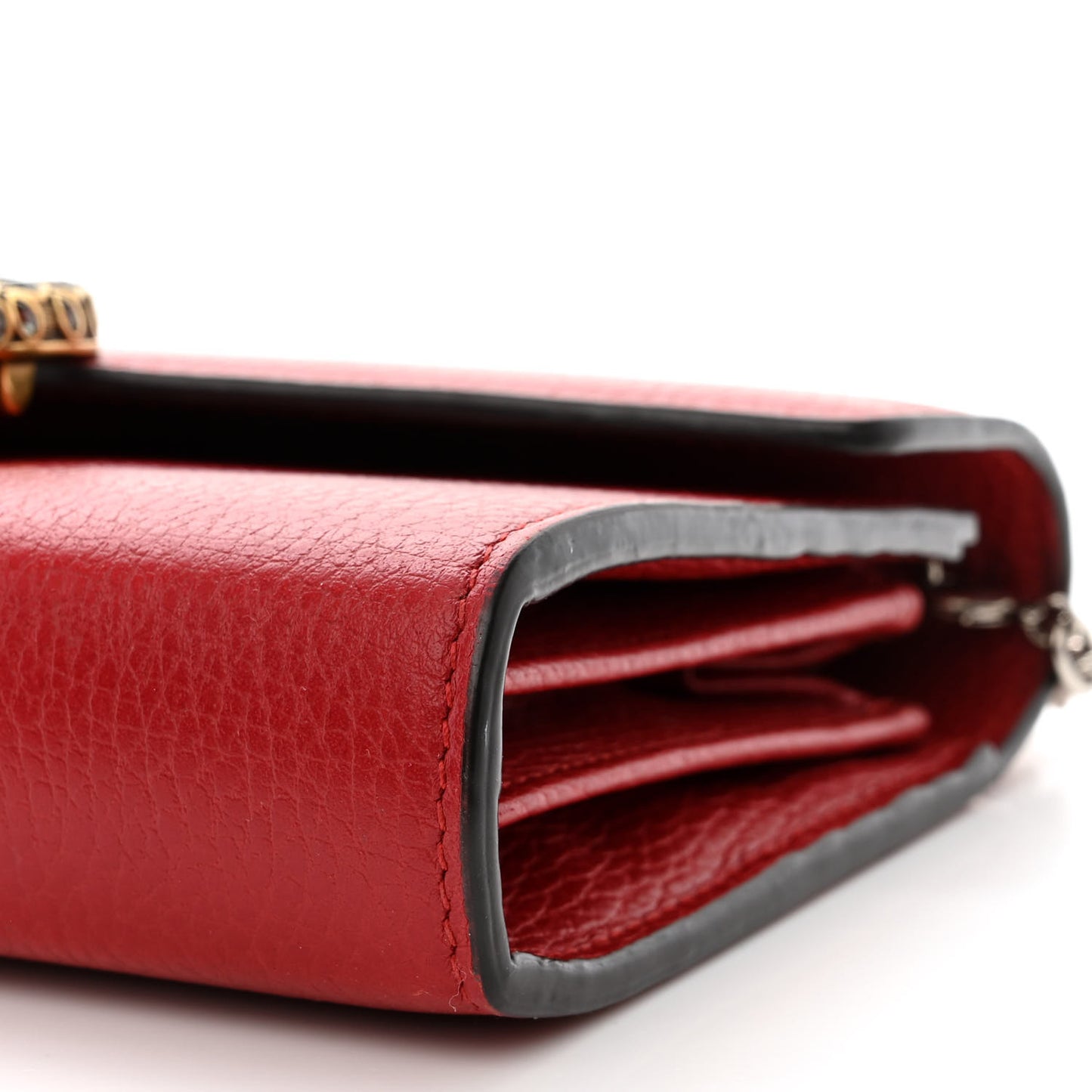 Calfskin Mini Dionysus Chain Wallet Hibiscus Red