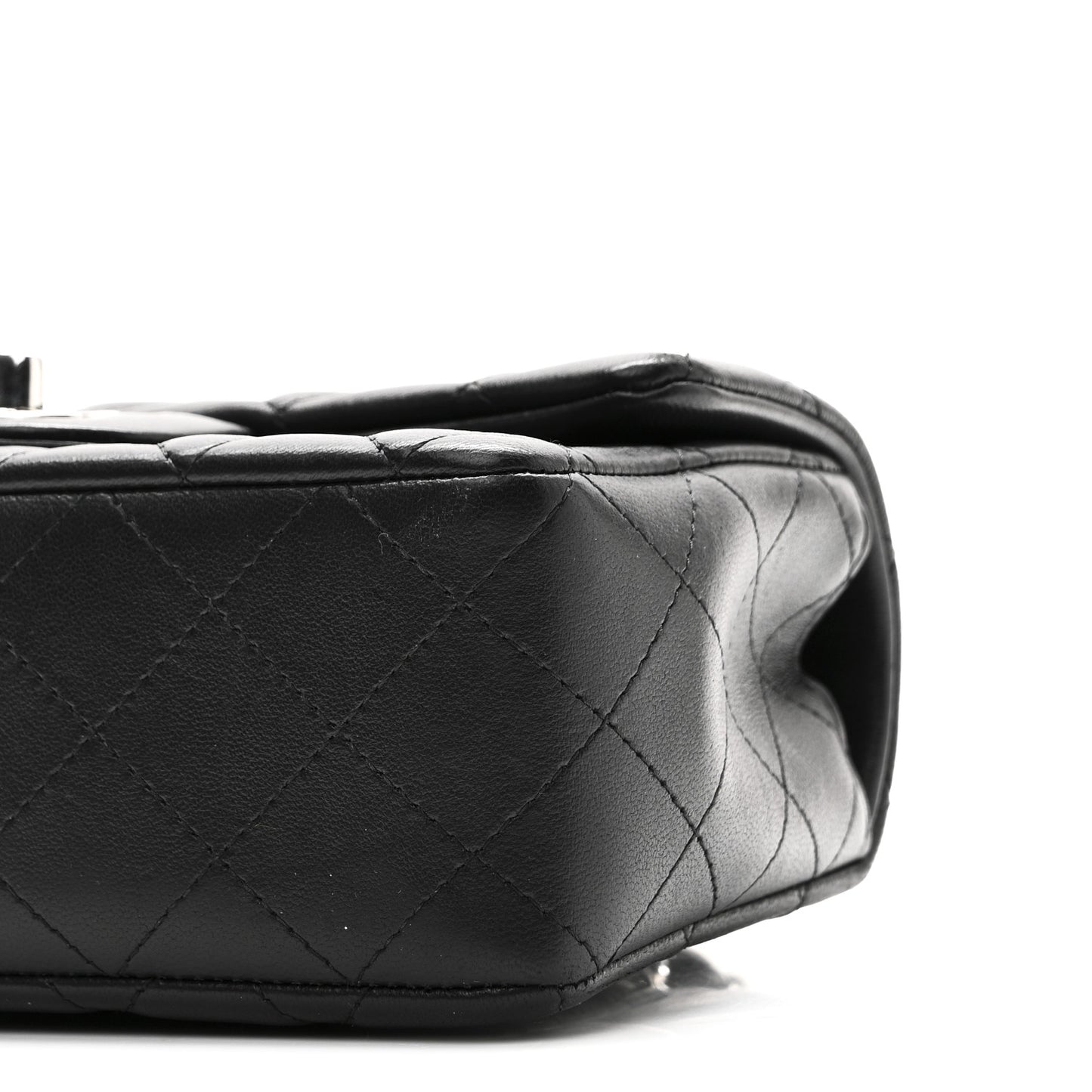 Lambskin Quilted Mini Rectangular Flap Black