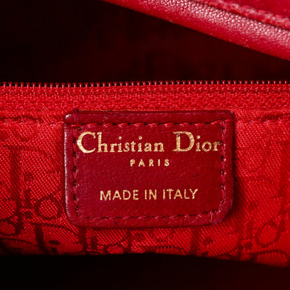 Christian Dior Lambskin Cannage Large Lady Dior Burgundy 6 of 15