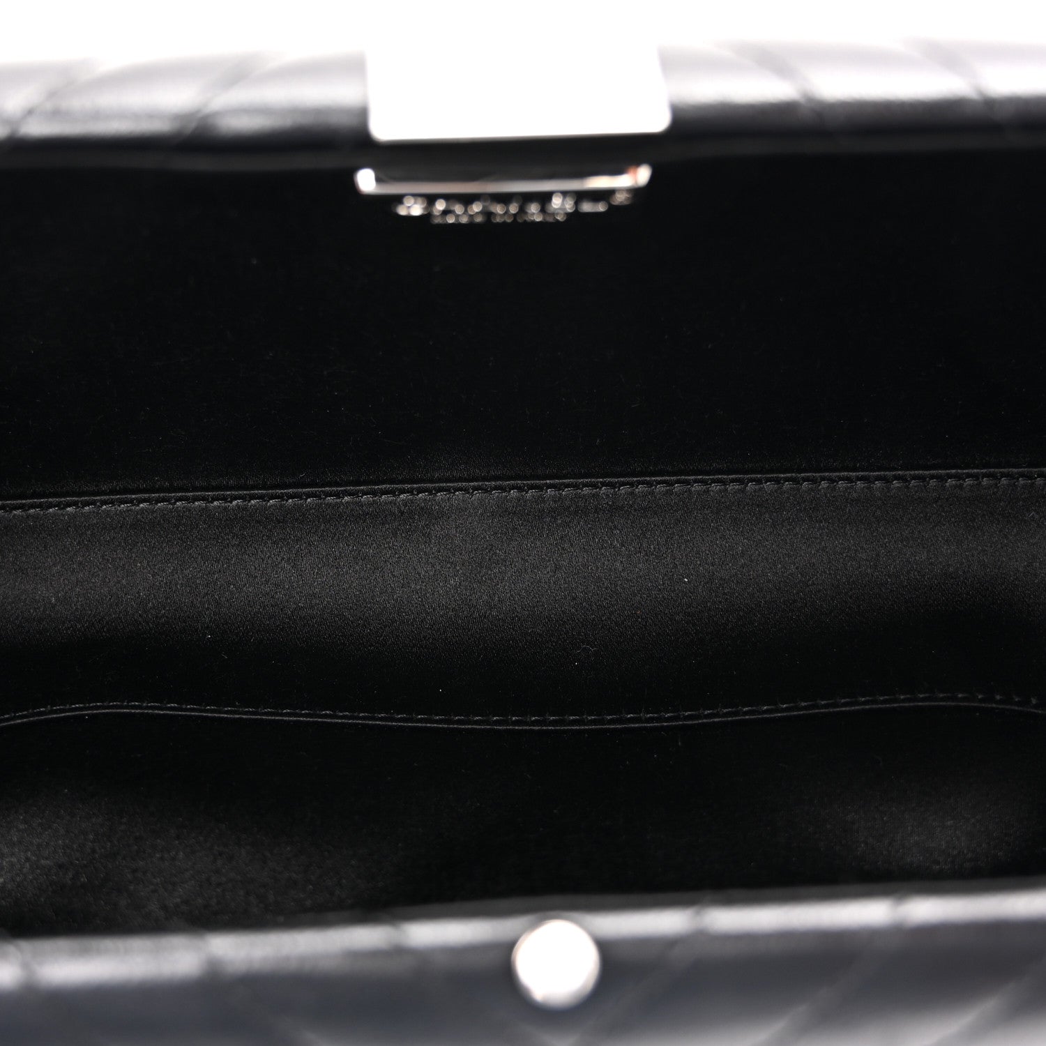 Chanel Lambskin Chevron Quilted CC Fringe Clutch Black 5 of 11