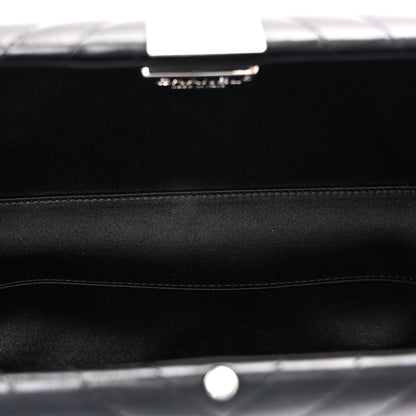 Chanel Lambskin Chevron Quilted CC Fringe Clutch Black 5 of 11