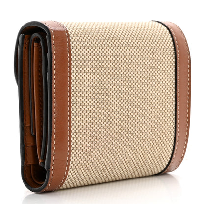 Celine Textile Calfskin Small Triomphe Wallet Natural Tan 3 of 13