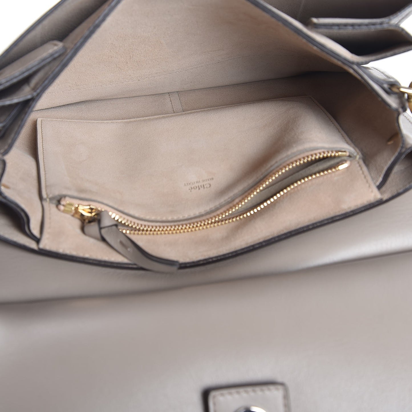 Calfskin Suede Medium Faye Shoulder Bag Motty Grey