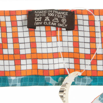 Hermes Silk A Beverly Hills Twilly Orange Bleu Blanc 4 of 5