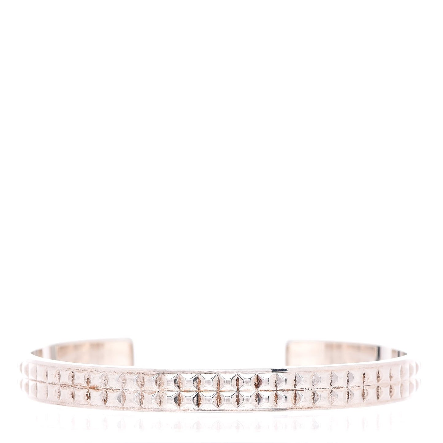 Sterling Silver Diamond Point 2-Row Cuff Bracelet