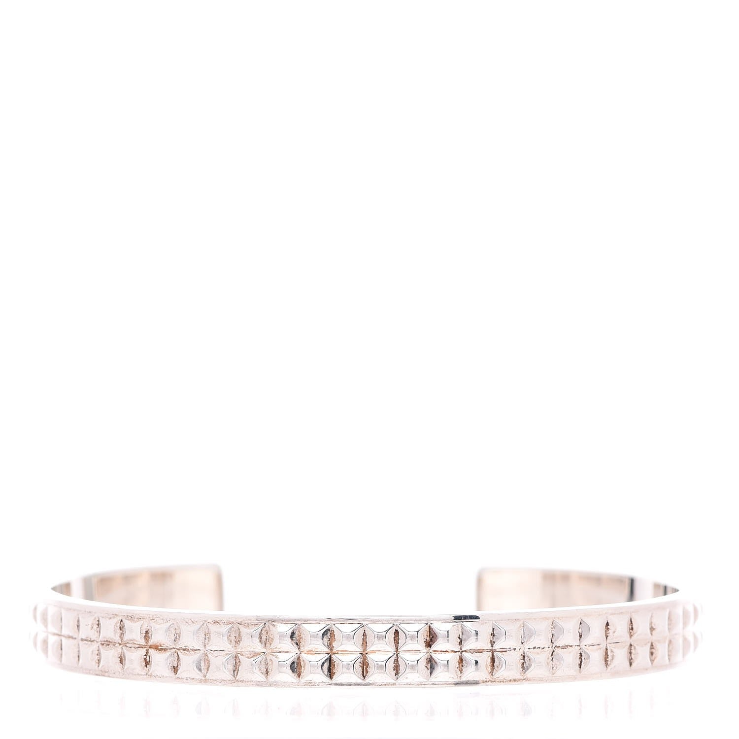 Tiffany Sterling Silver Diamond Point 2-Row Cuff Bracelet 1 of 4