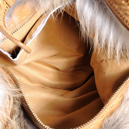 Jimmy Choo Golden Fox Fur Lily Hobo 6 of 8
