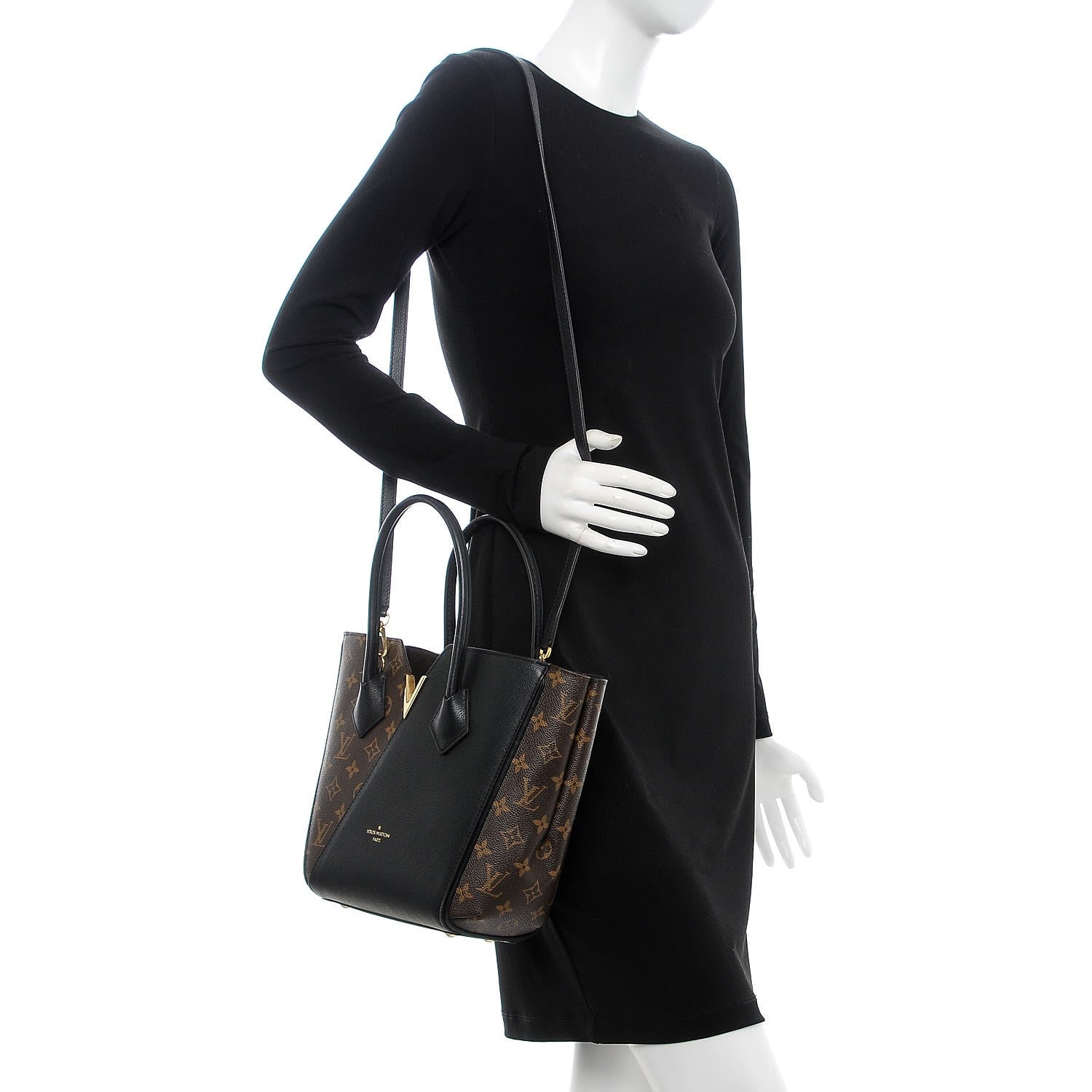 Louis Vuitton Calfskin Monogram Kimono Tote PM Black 2 of 7