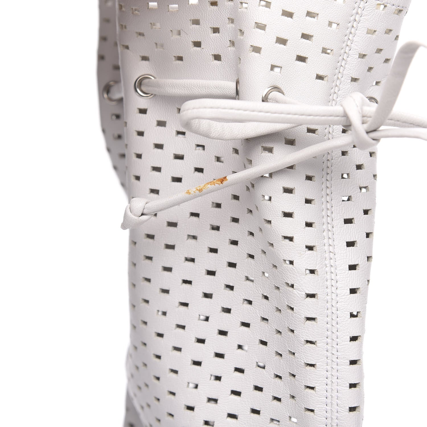 Christian Louboutin Perforated Nappa Suede Jennifer 120 Boots 37 White 7 of 8