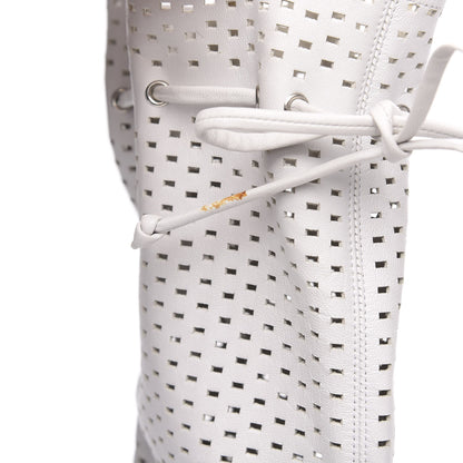 Christian Louboutin Perforated Nappa Suede Jennifer 120 Boots 37 White 7 of 8