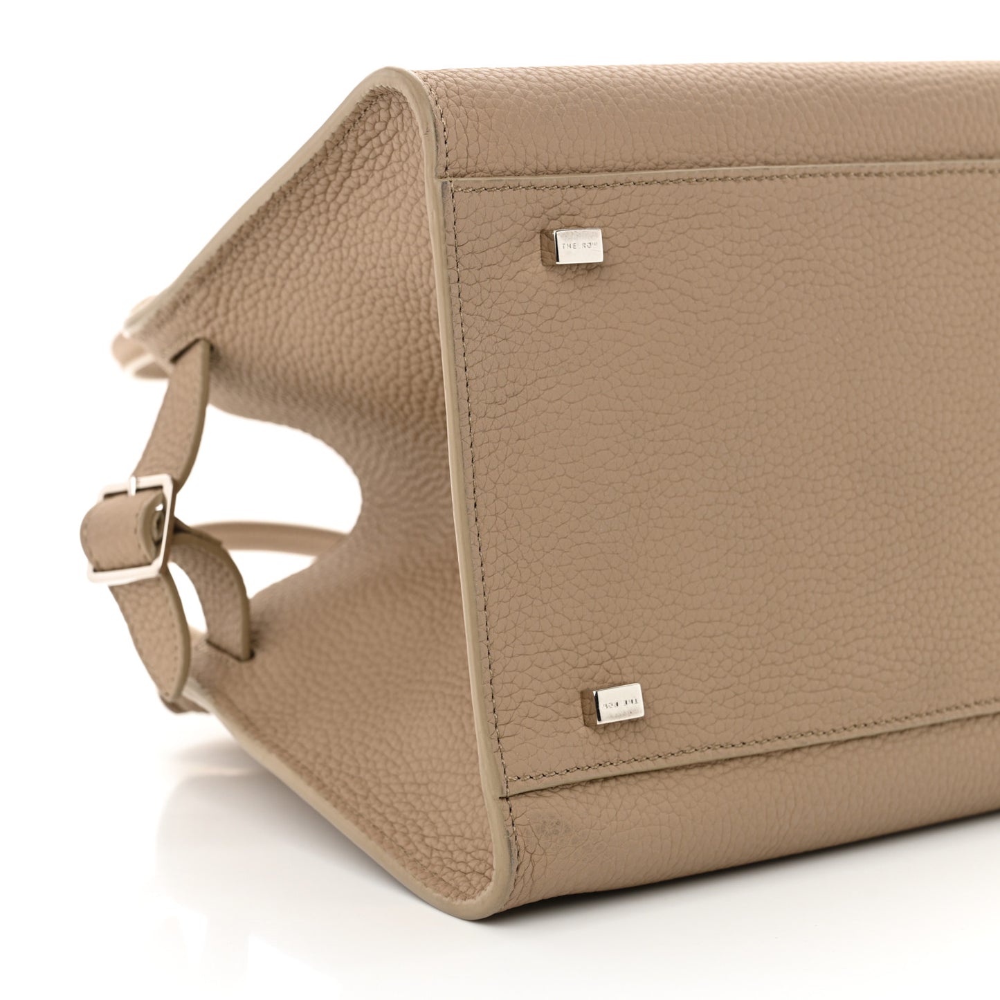 Grained Calfskin Soft Margaux 10 Bag Dark Taupe