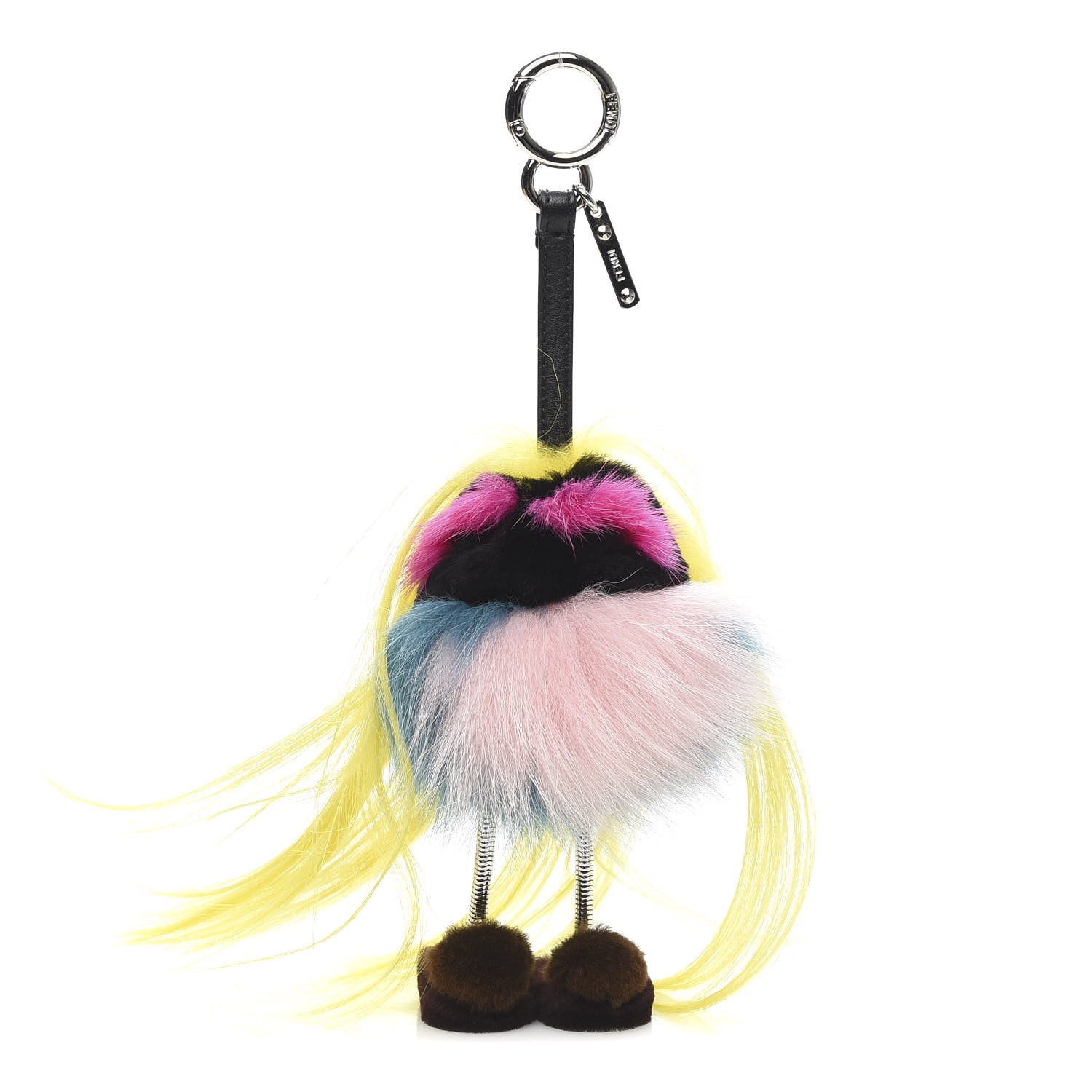 Fendi Goat Mink Fox Fur Mum Wonders Bag Charm Yellow Water Multicolor 1 of 4