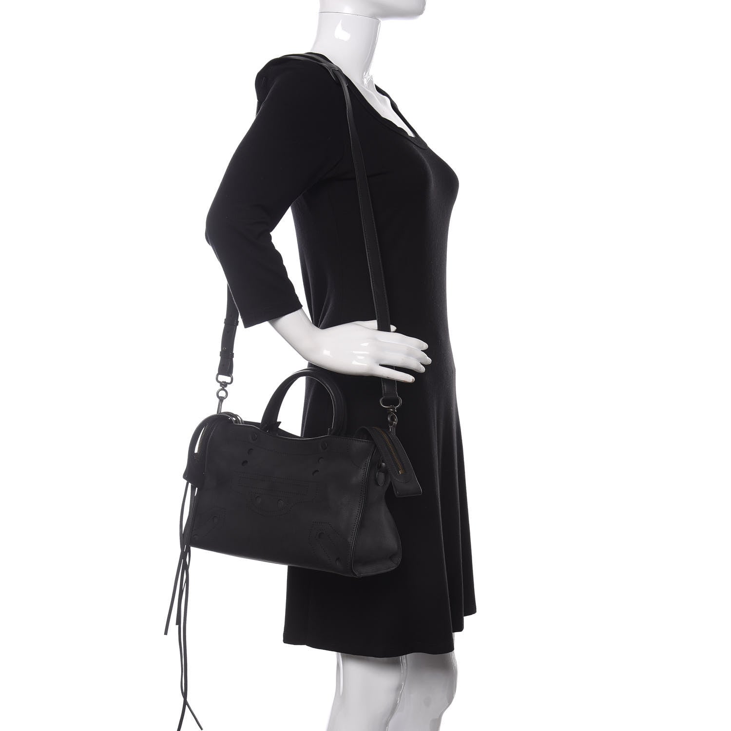 Balenciaga Veau Soyeux Perforated Blackout Hardware S City Black 2 of 10
