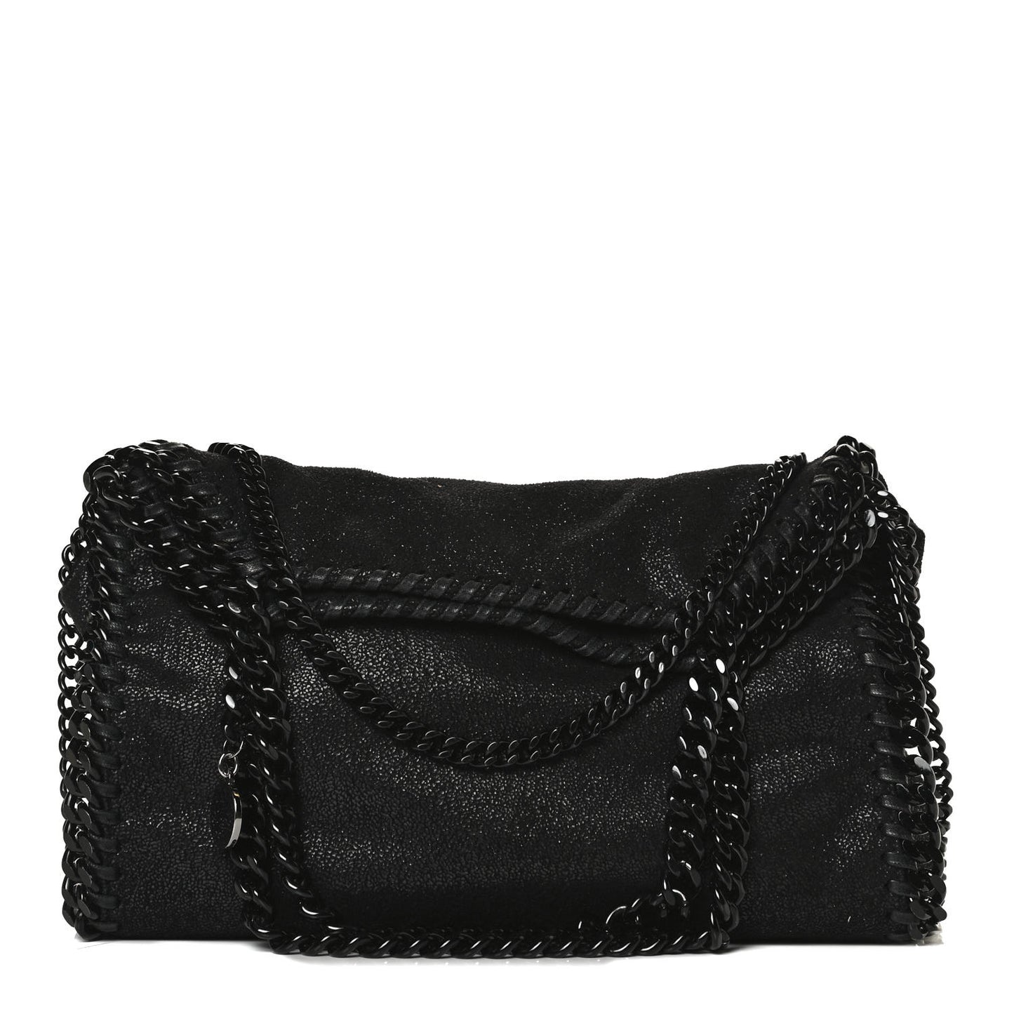 Shaggy Deer Mini Falabella Fold Over Tote Black