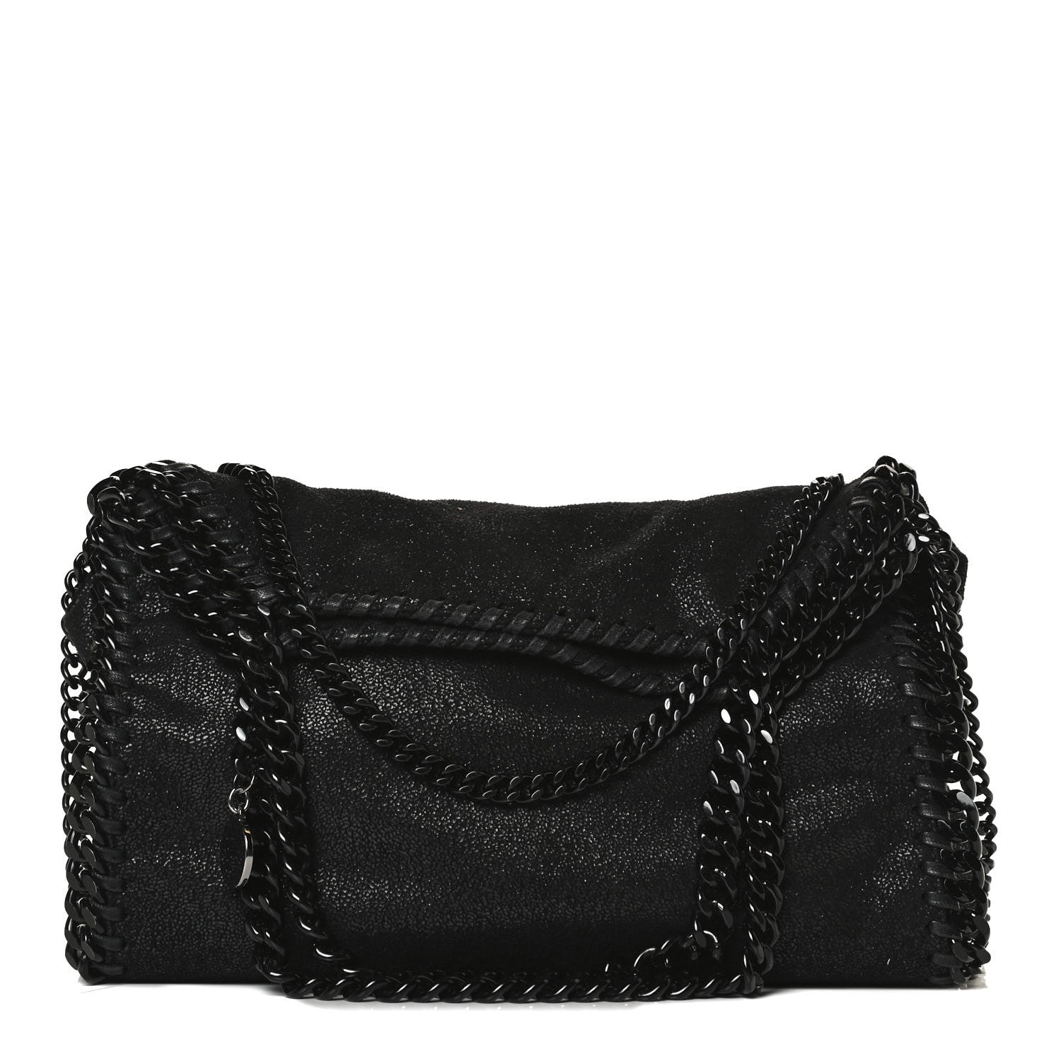 Stella McCartney Shaggy Deer Mini Falabella Fold Over Tote Black 2 of 12