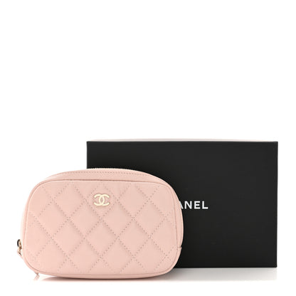 Chanel Caviar Quilted Small Curvy Pouch Cosmetic Case Light Pink 8 of 8