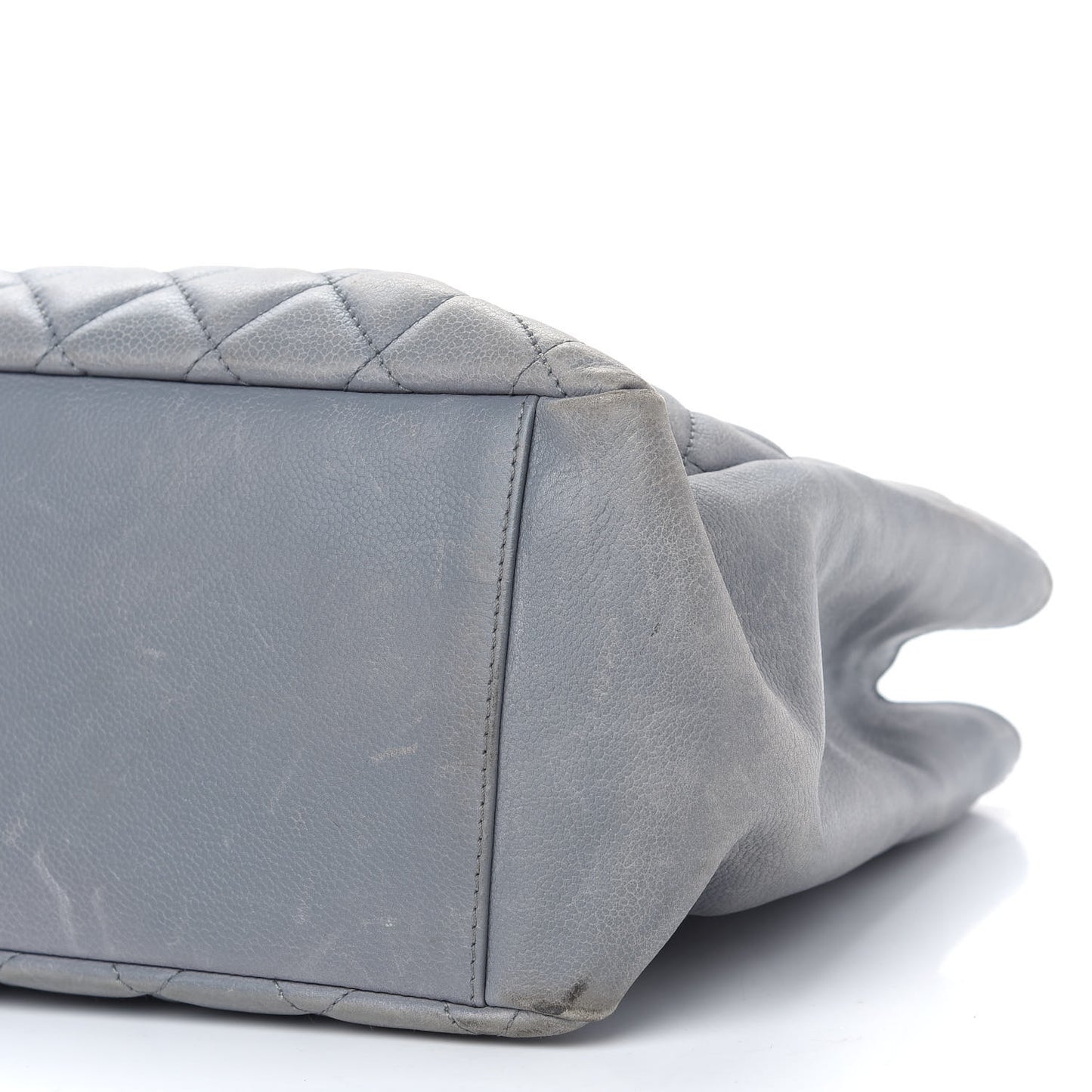 Caviar Quilted Grand Shopping Tote GST Light Grey