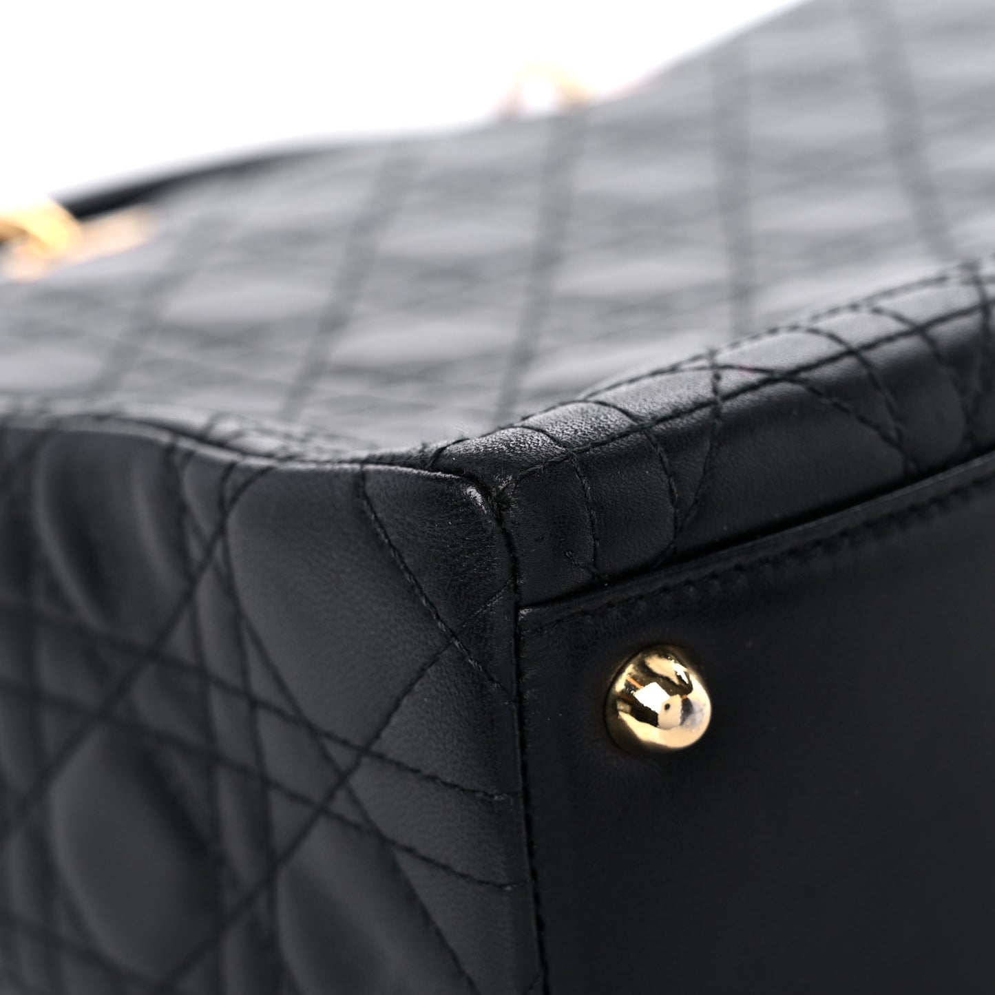 Lambskin Cannage Large Lady Dior Black