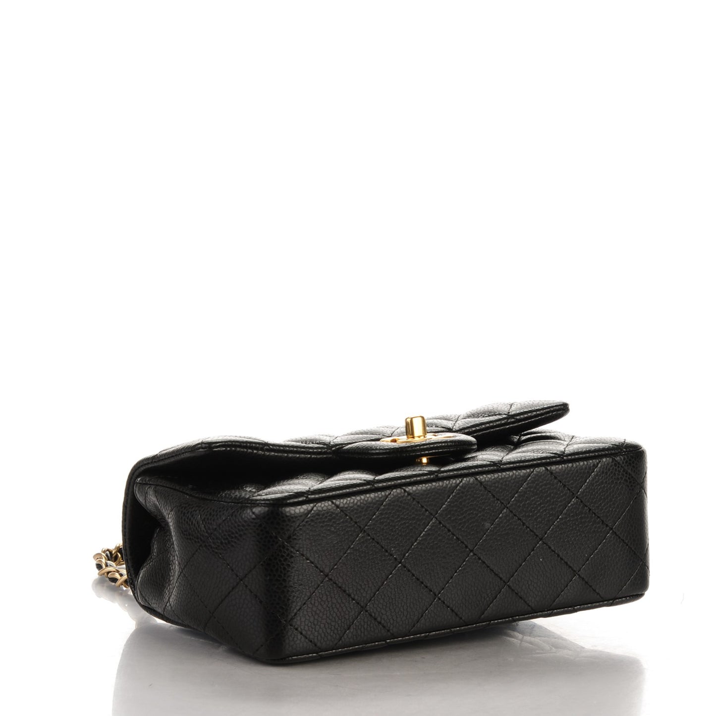 Caviar Quilted Mini Rectangular Flap Black