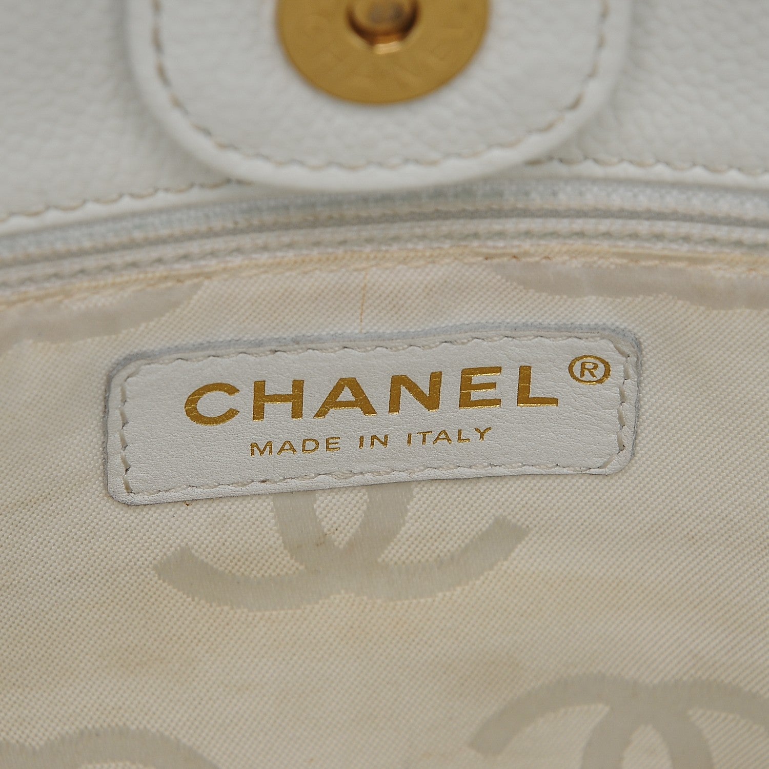 Chanel Caviar Bekko Chain Tote White 6 of 9