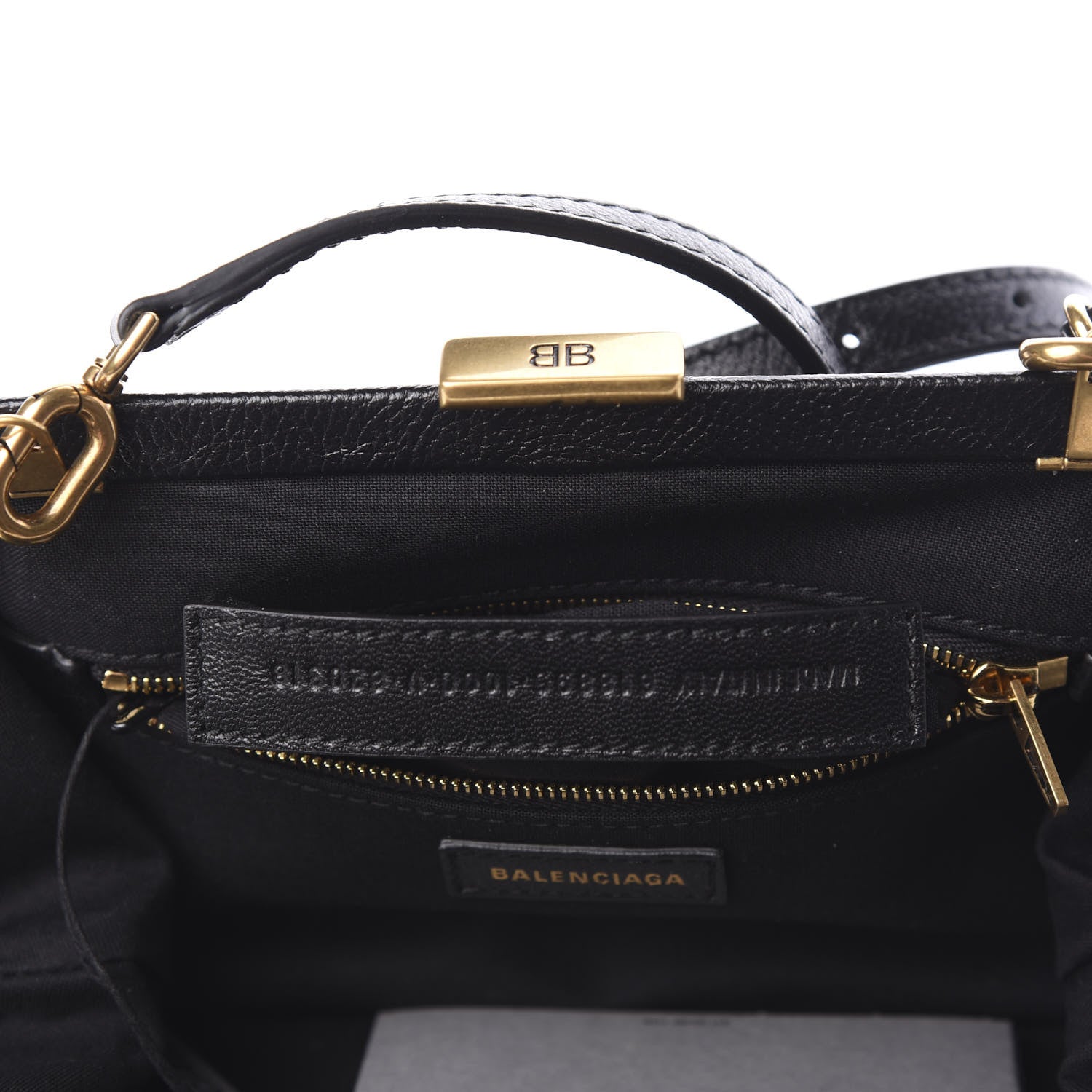 Balenciaga Grained Calfskin Logo Cloud Clutch XS Black 6 of 9