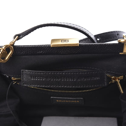 Balenciaga Grained Calfskin Logo Cloud Clutch XS Black 6 of 9