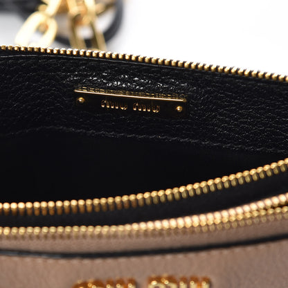 Miu Miu Goatskin Madras Bi-Color Crossbody Bag Cammeo Black 7 of 10