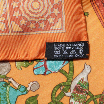 Hermes Silk Early America Pocket Square Scarf 7 of 7