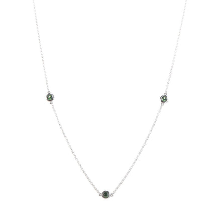 Tiffany Sterling Silver Tsavorite Elsa Peretti 5 Station Color by the Yard Necklace 1 of 9