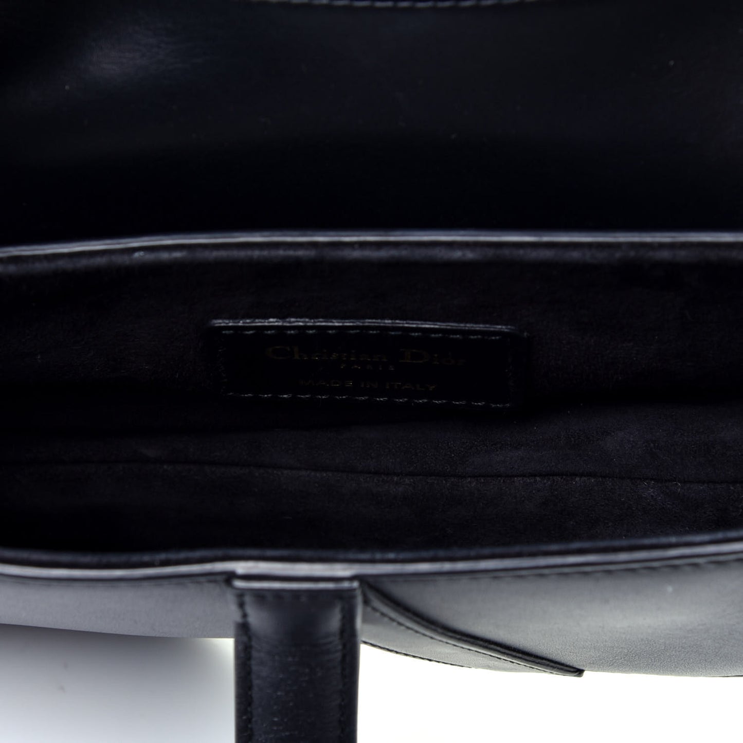 Calfskin Mini Saddle Bag Black
