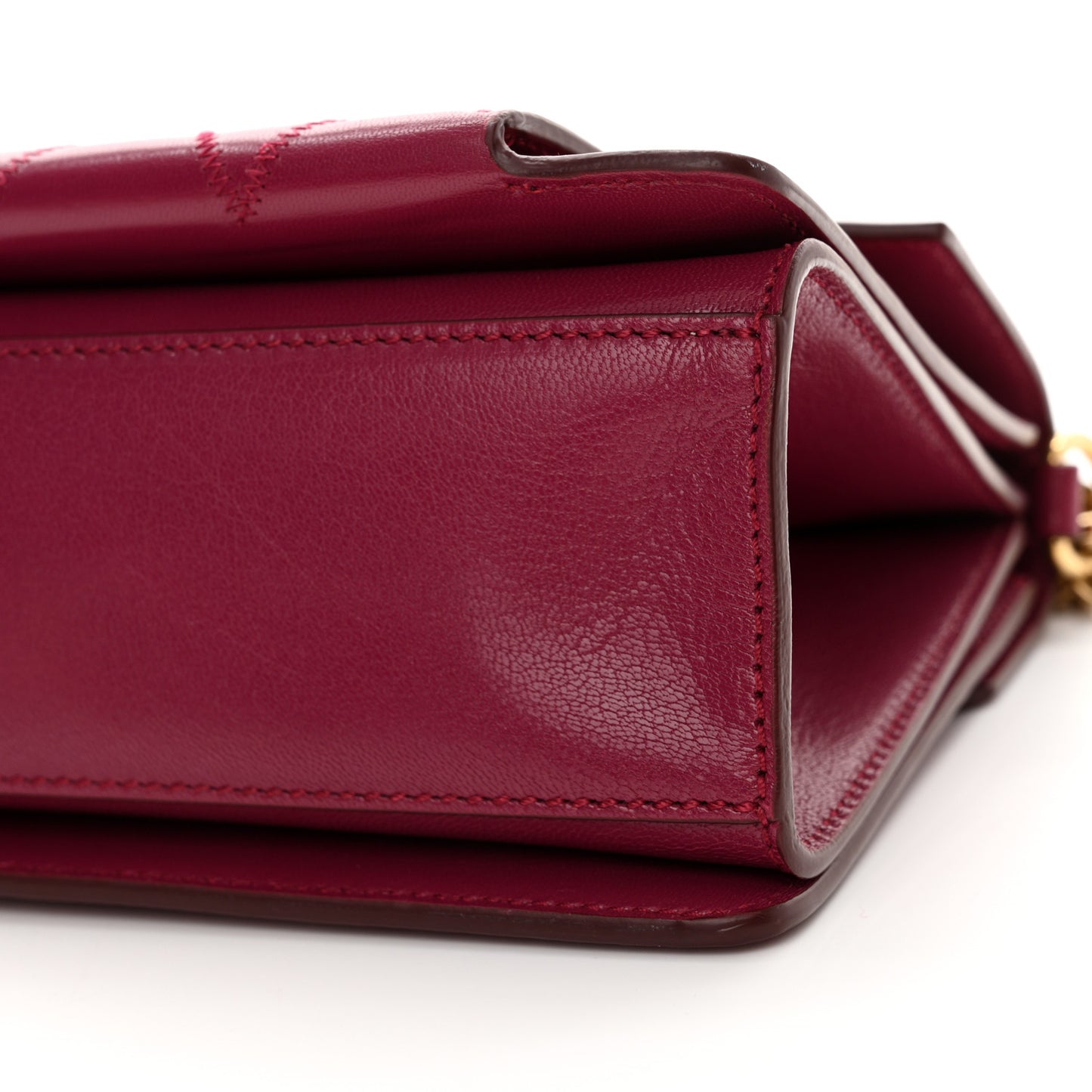Goatskin Quilted Small GV3 Shoulder Bag Aubergine