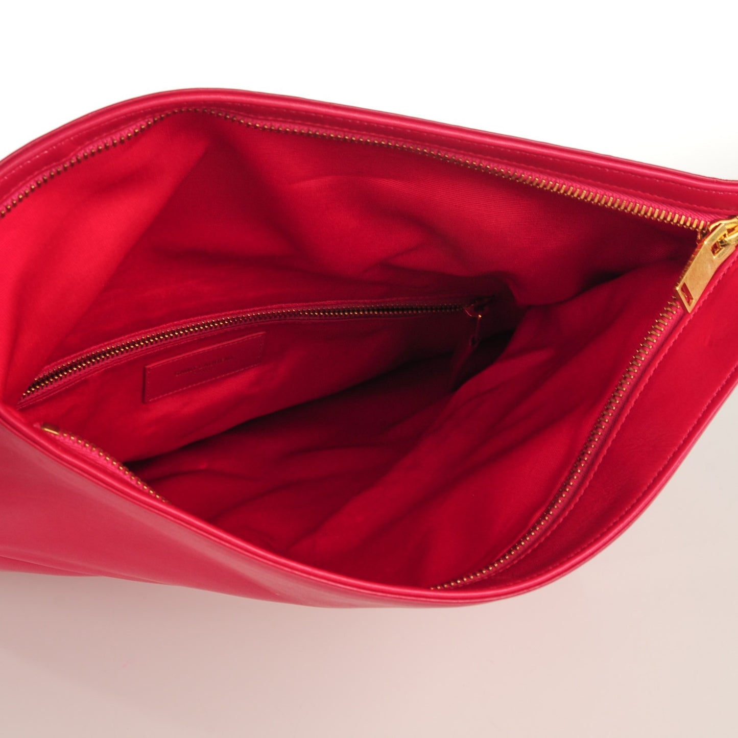 Smooth Calfskin Letters Fold-Over Clutch Fuchsia