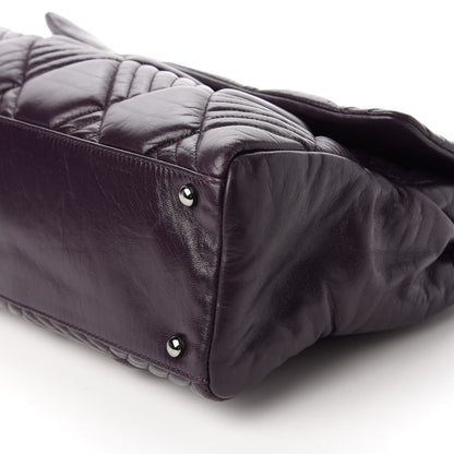 Chanel Calfskin Diagonal Quilted Flap Purple 7 of 10