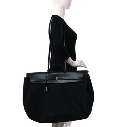 Hermes Toile Vache Hunter Herbag 50 Black 2 of 27