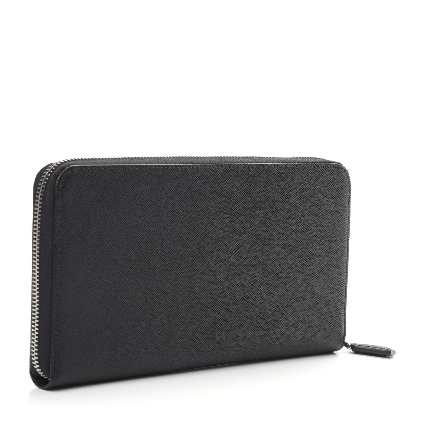 Saffiano Large Zip Around Travel Wallet Black