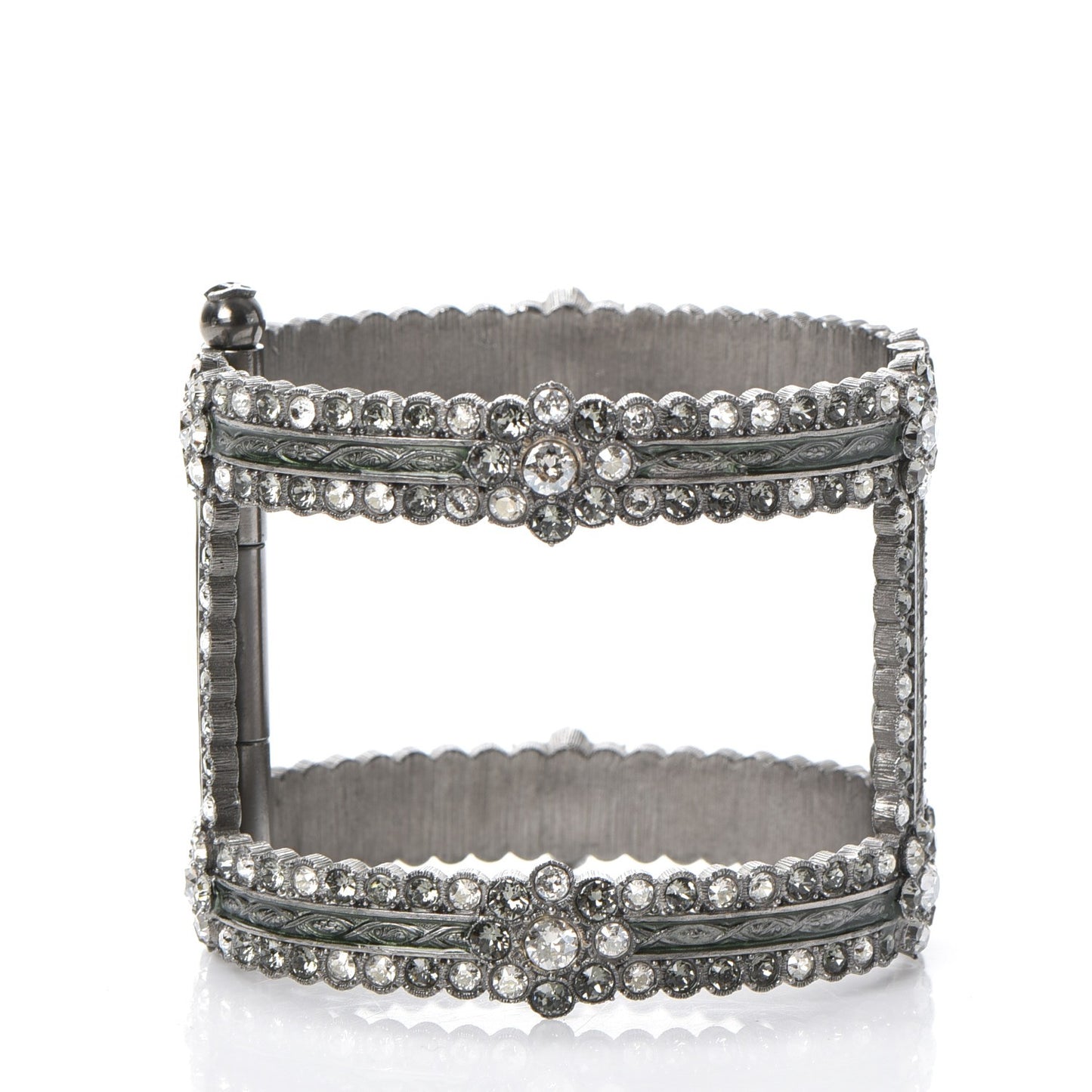 Ruthenium Crystal Cutout CC Wide Cuff