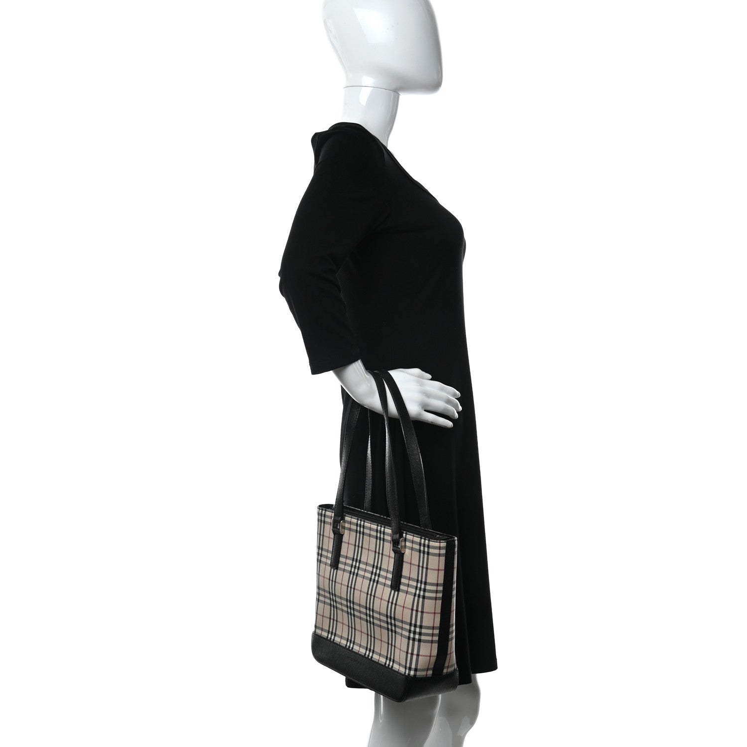 Burberry Vintage Check Tote Black 2 of 9
