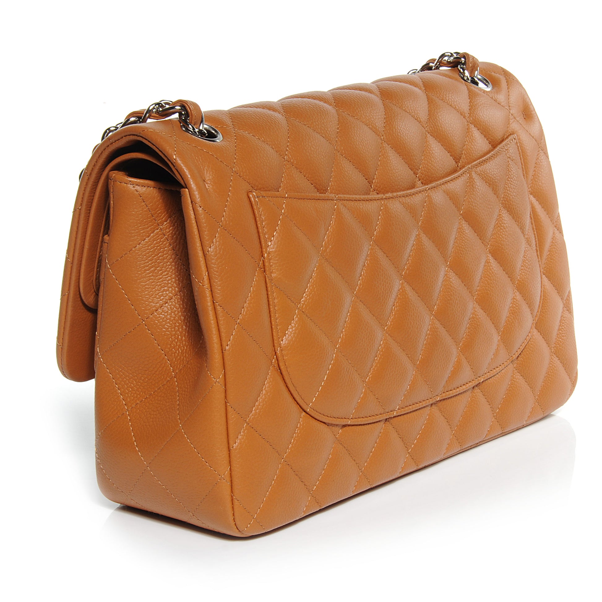 Chanel Caviar Quilted Jumbo Double Flap Light Brown 3 of 8