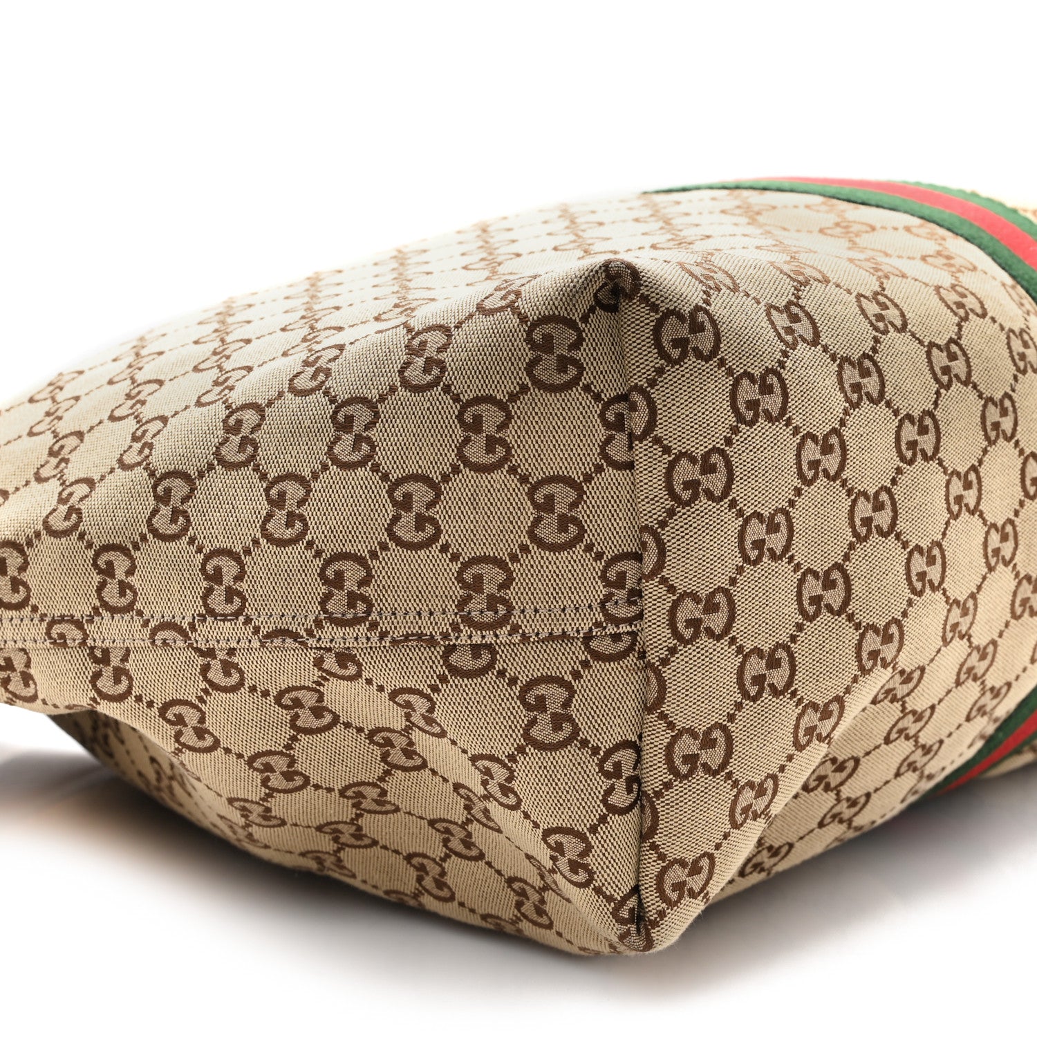 Gucci GG Monogram Web Large Giglio Tote Bag Beige Brown 10 of 12