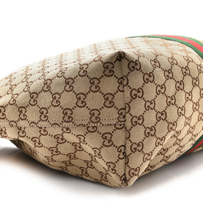 Gucci GG Monogram Web Large Giglio Tote Bag Beige Brown 10 of 12
