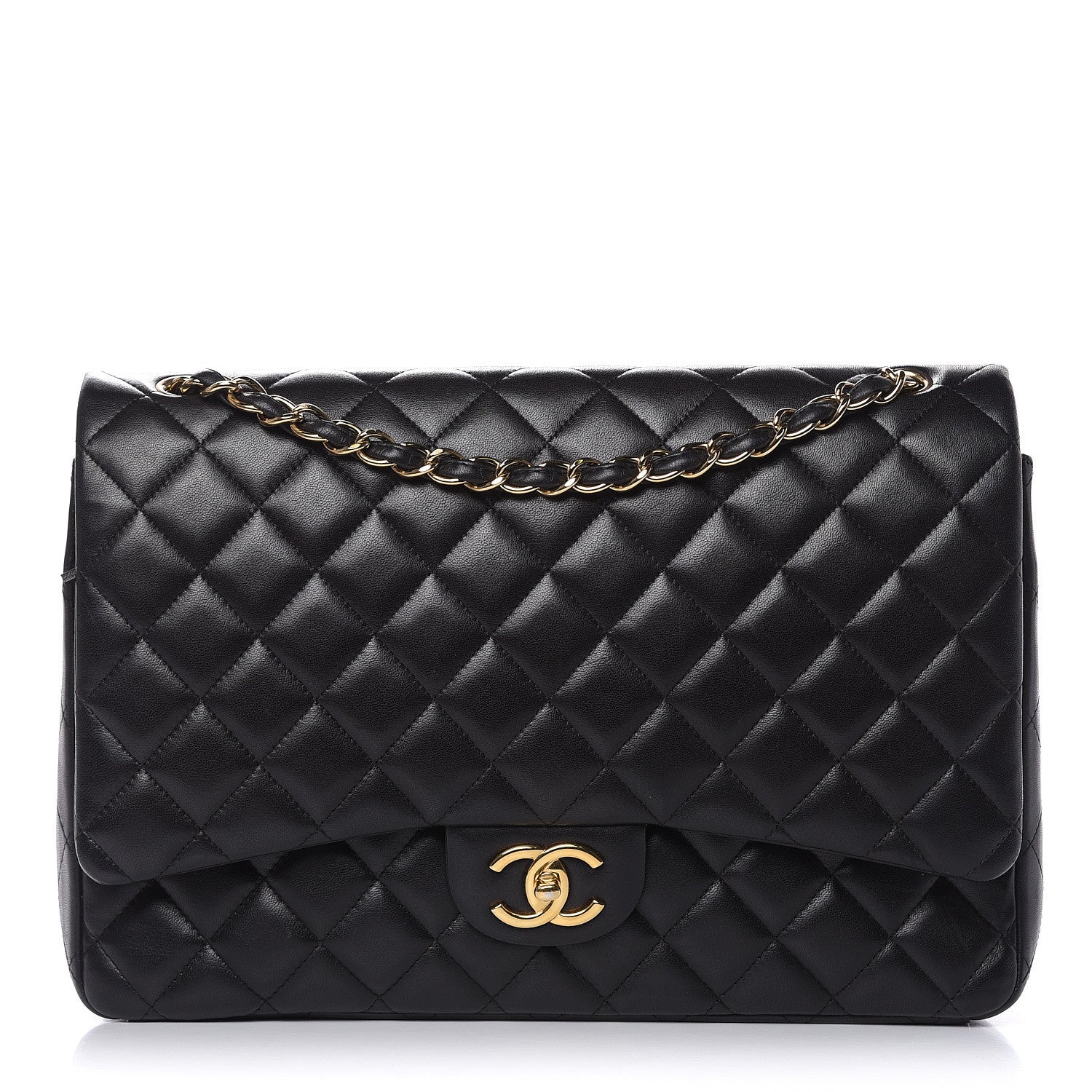 Chanel Lambskin Quilted Maxi Double Flap Black 1 of 16