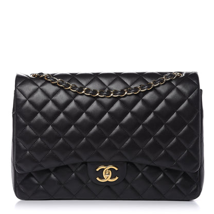Chanel Lambskin Quilted Maxi Double Flap Black 1 of 16