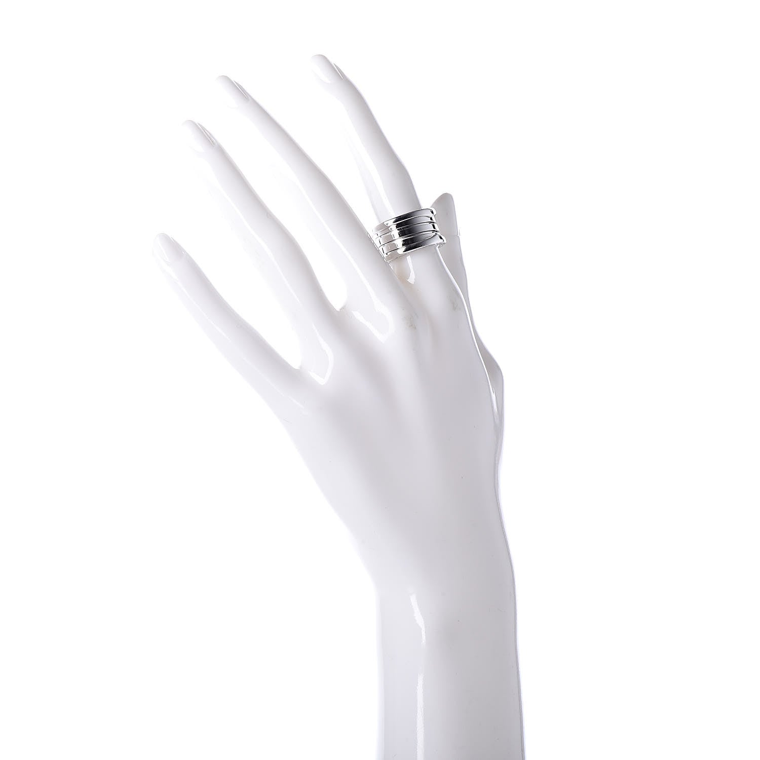 Bulgari 18K White Gold B.Zero1 4 Band Ring 50 5.25 2 of 5