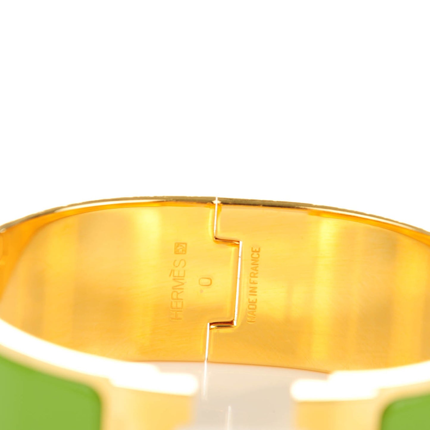 Enamel Wide Clic Clac H Bracelet PM Vert Praire