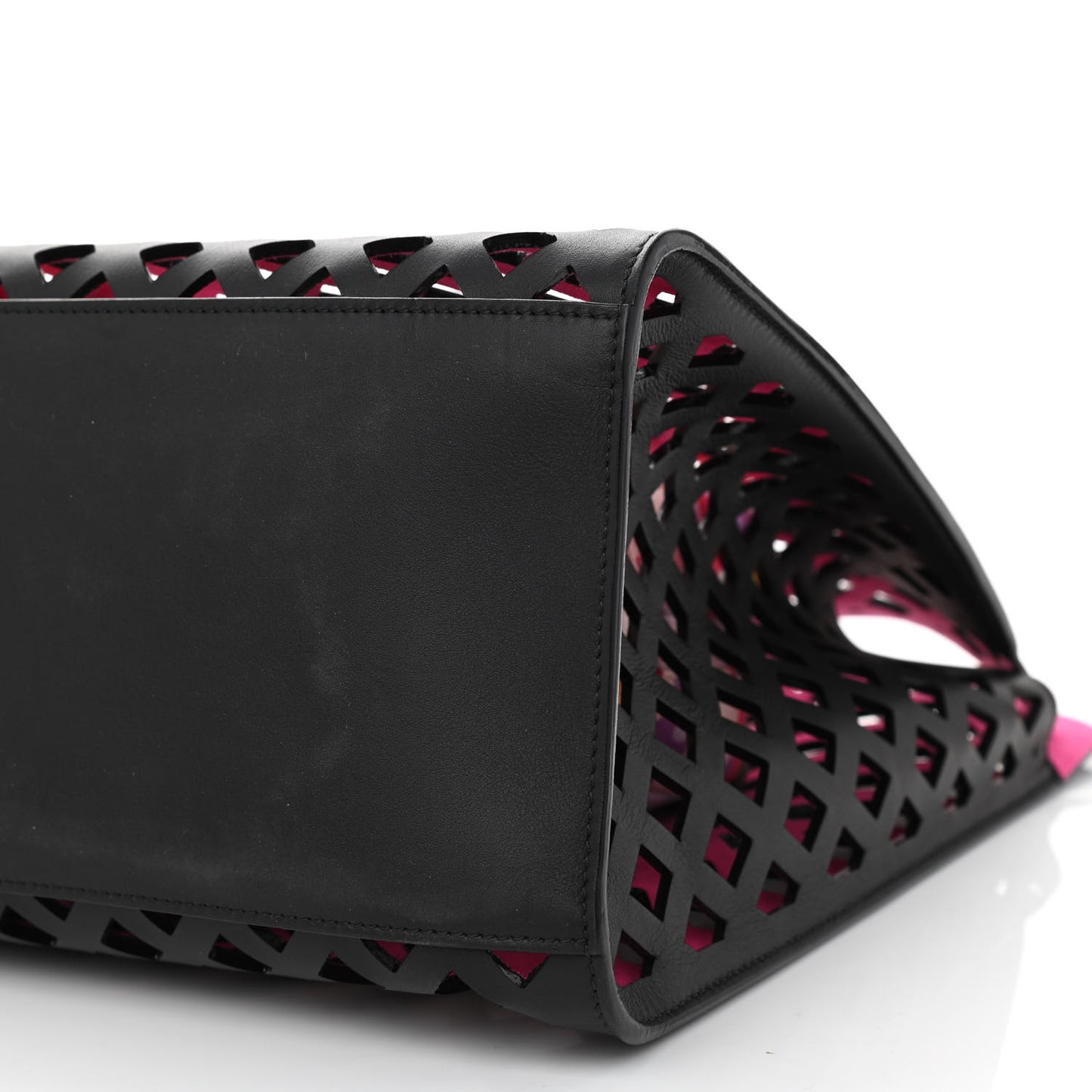Lambskin Sea Through Tote Black Multicolor