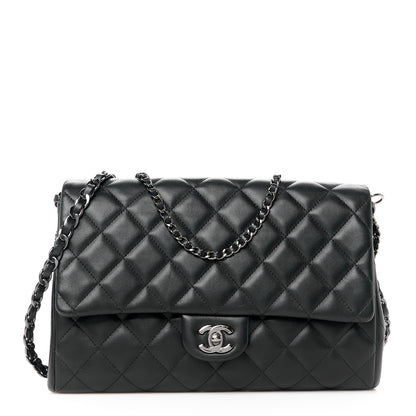 Chanel Lambskin Quilted Clutch with Chain Flap Black 1 of 12